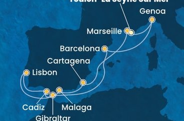 Francie, Itálie, Španělsko, Portugalsko, Velká Británie z Toulonu na lodi Costa Diadema